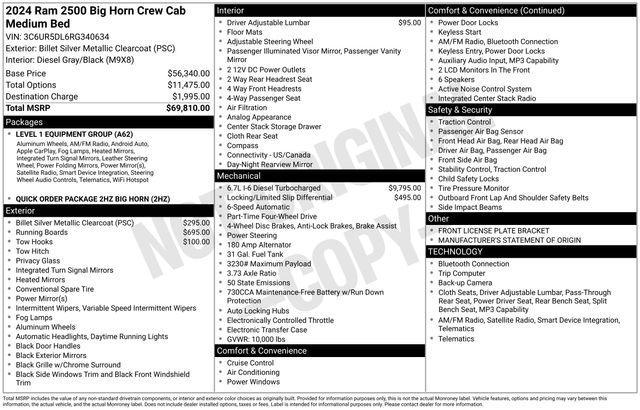 used 2024 Ram 2500 car, priced at $48,795