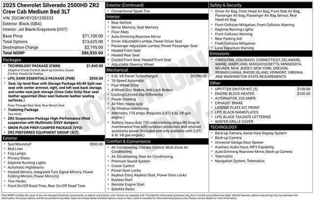 used 2025 Chevrolet Silverado 2500 car, priced at $76,300