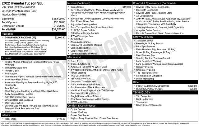 used 2022 Hyundai Tucson car, priced at $20,079