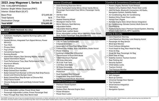 used 2023 Jeep Wagoneer L car, priced at $36,595