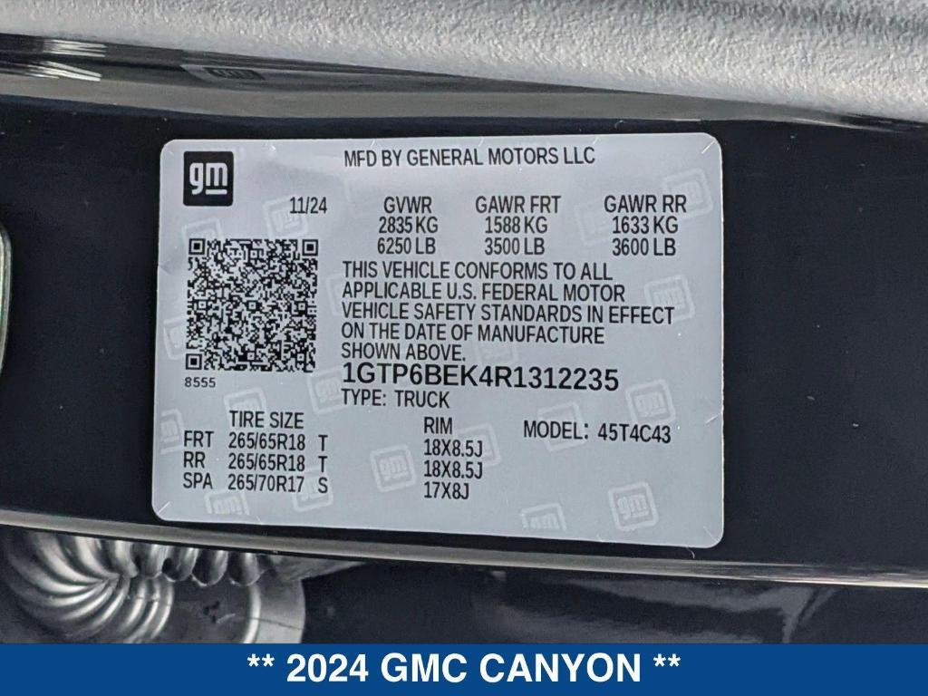 new 2024 GMC Canyon car, priced at $45,065