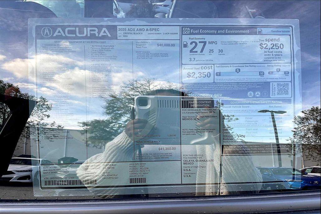 new 2025 Acura ADX car, priced at $41,350