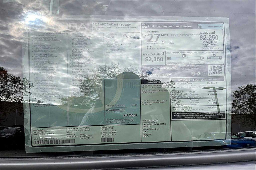 new 2025 Acura ADX car, priced at $45,350