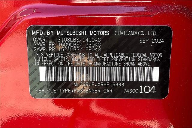 new 2024 Mitsubishi Mirage G4 car, priced at $20,475