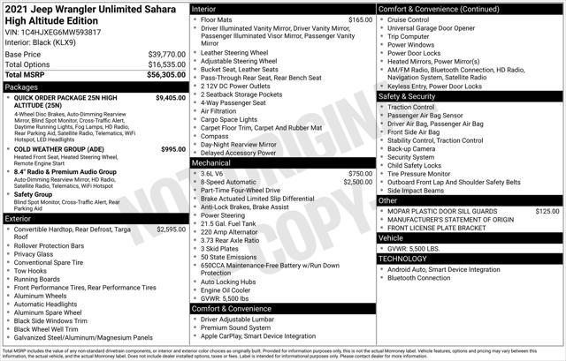 used 2021 Jeep Wrangler Unlimited car, priced at $35,795