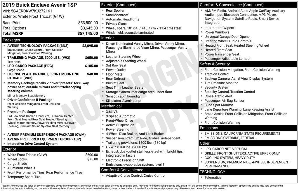 used 2019 Buick Enclave car, priced at $29,001