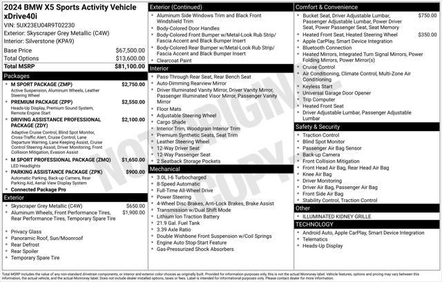 used 2024 BMW X5 car, priced at $73,295