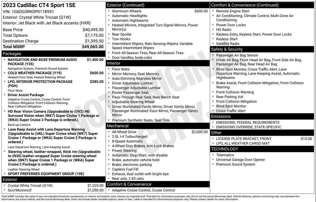 used 2023 Cadillac CT4 car, priced at $33,501