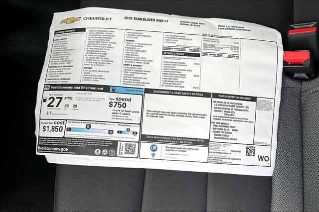 new 2026 Chevrolet TrailBlazer car, priced at $29,030