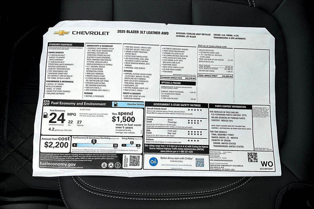 new 2025 Chevrolet Blazer car, priced at $39,905