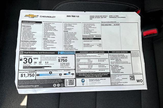 new 2025 Chevrolet Trax car, priced at $21,295
