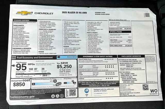 new 2025 Chevrolet Blazer EV car, priced at $51,190