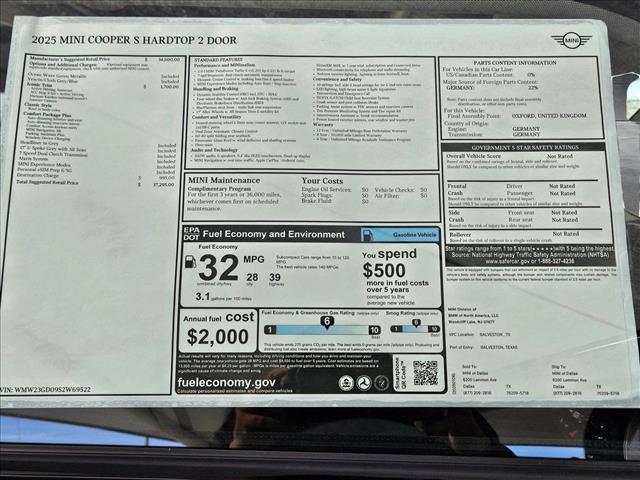 new 2025 MINI Hardtop car, priced at $37,295