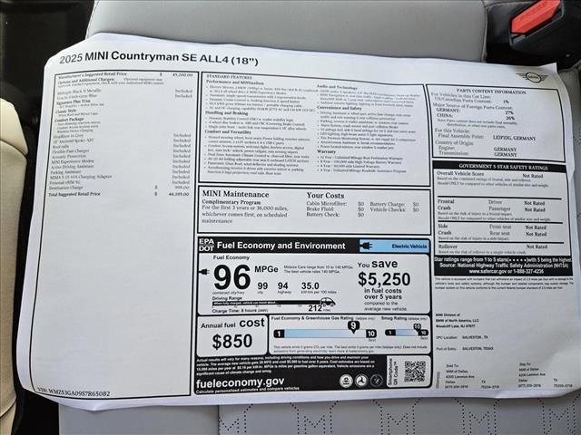 new 2025 MINI Countryman car, priced at $46,195