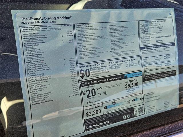 new 2025 BMW 760 car, priced at $136,905