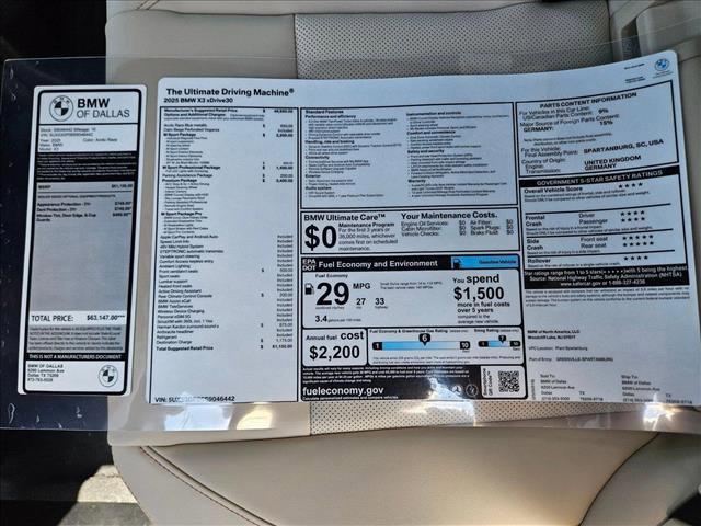 new 2025 BMW X3 car, priced at $61,150