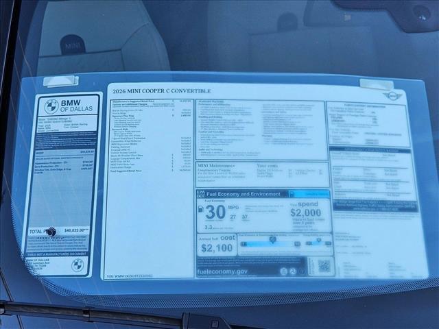 new 2026 MINI Convertible car, priced at $39,190