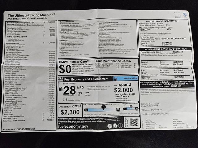 new 2025 BMW M440 car, priced at $79,580