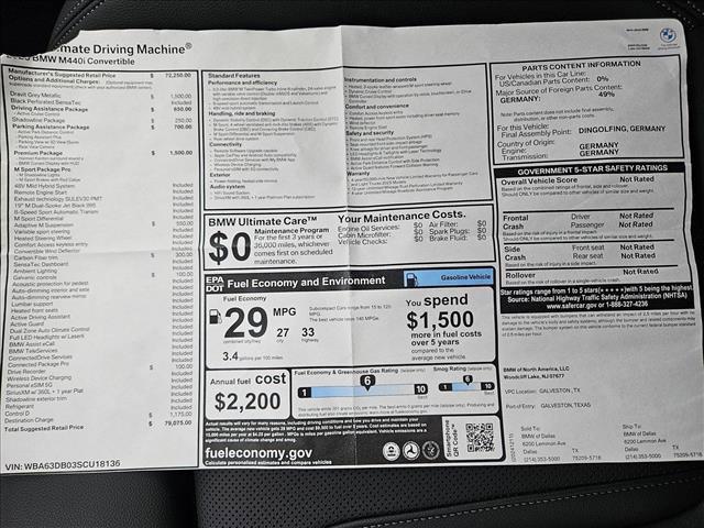 new 2025 BMW M440 car, priced at $79,075