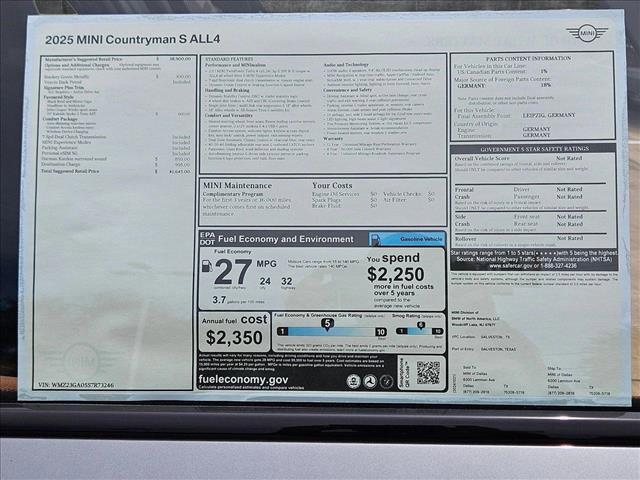 new 2025 MINI Countryman car, priced at $41,645