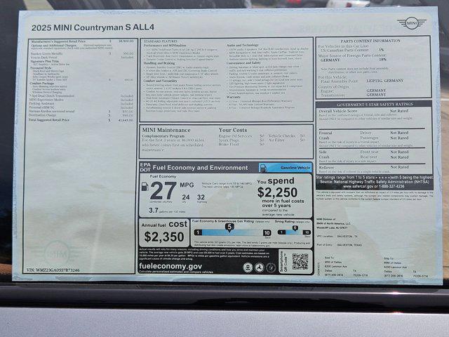 new 2025 MINI Countryman car, priced at $41,645