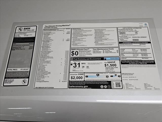 new 2026 BMW 530 car, priced at $69,525