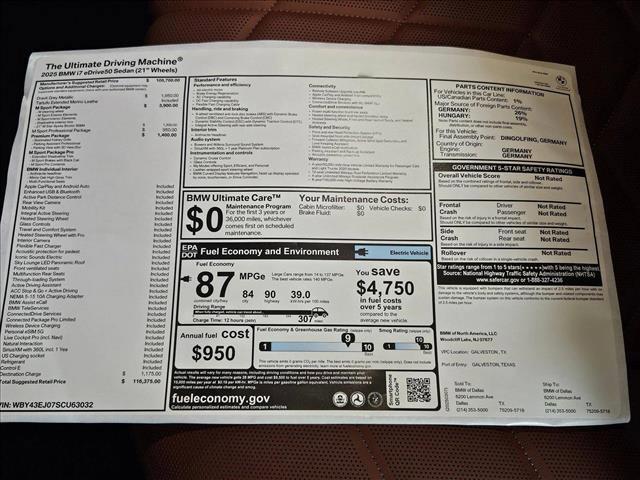 new 2025 BMW i7 car, priced at $116,375