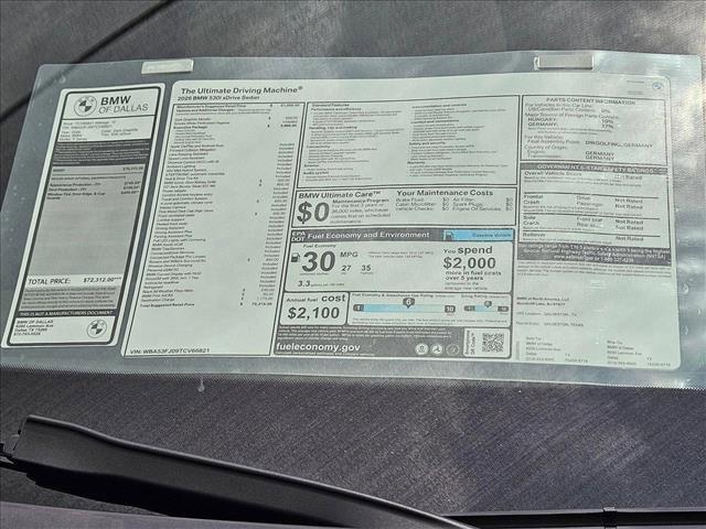 new 2026 BMW 530 car, priced at $70,315