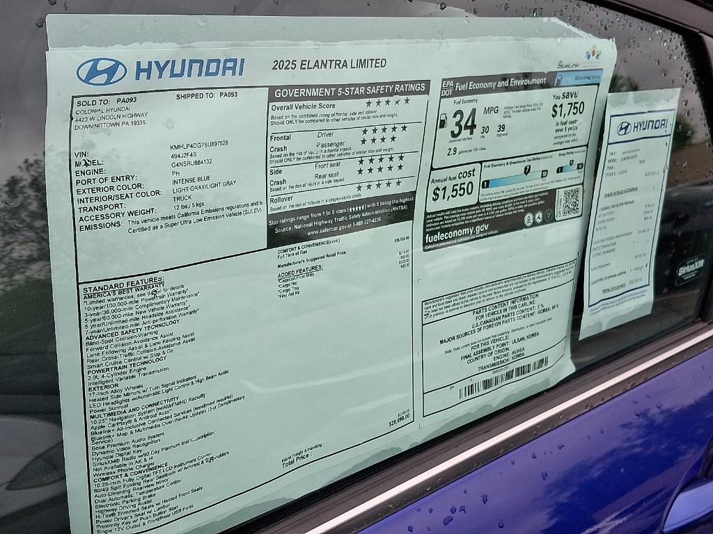 new 2025 Hyundai Elantra car, priced at $28,090