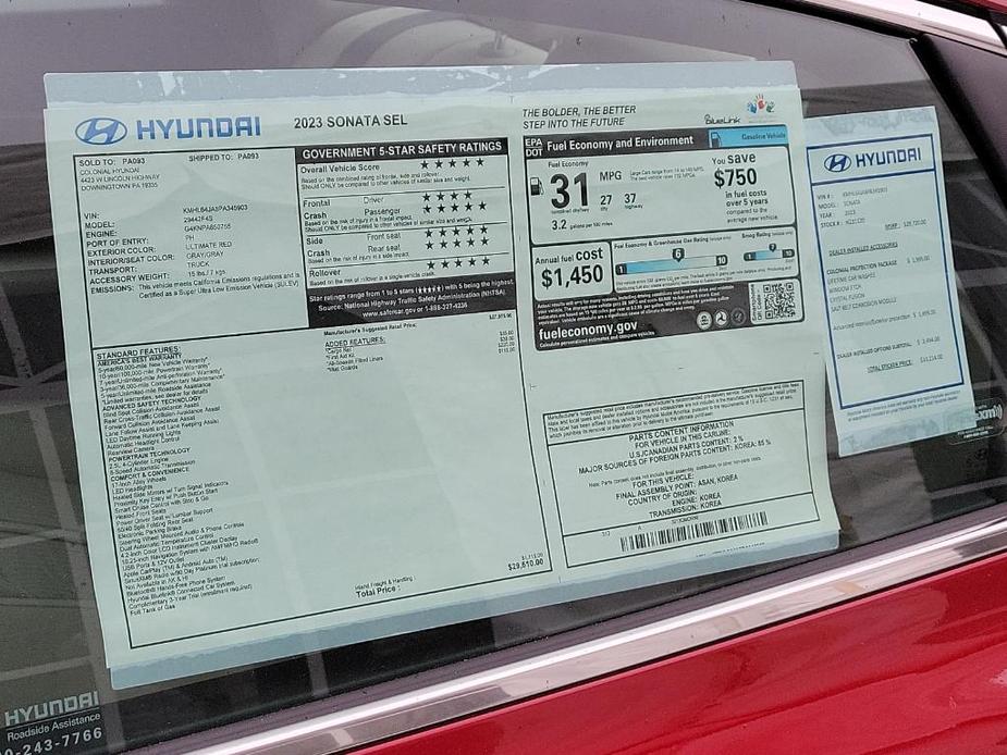 new 2023 Hyundai Sonata car, priced at $29,720