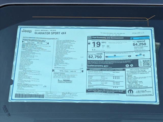 new 2025 Jeep Gladiator car, priced at $49,908