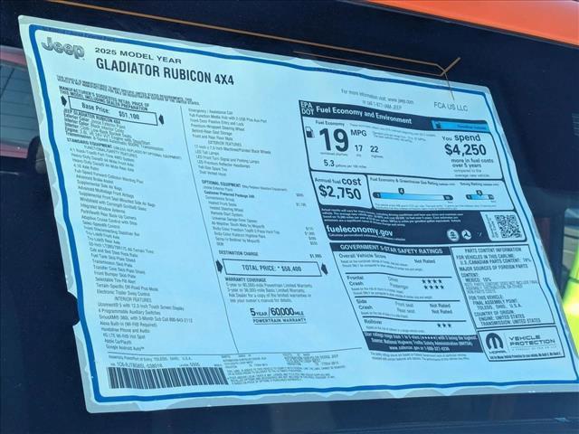 new 2025 Jeep Gladiator car, priced at $45,001