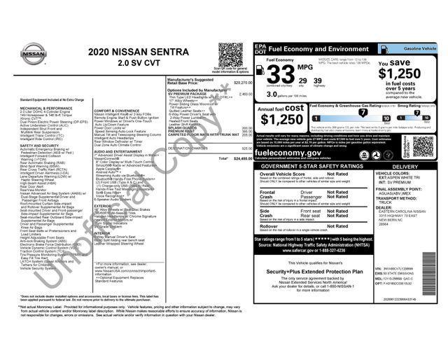 used 2020 Nissan Sentra car, priced at $16,998