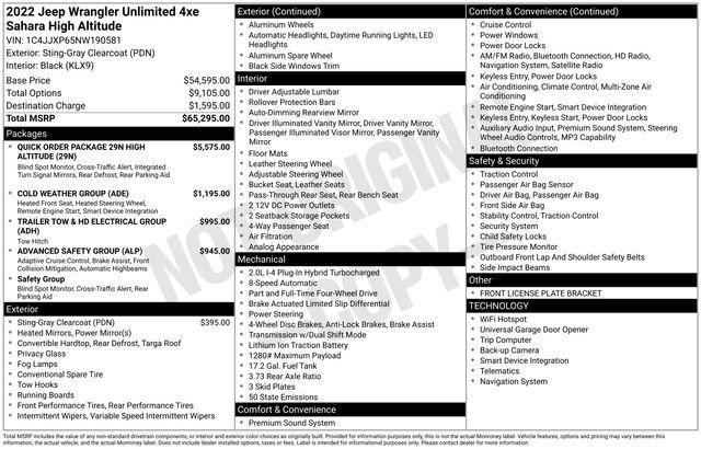 used 2022 Jeep Wrangler Unlimited 4xe car, priced at $32,000