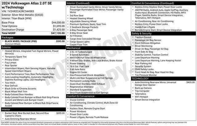 used 2024 Volkswagen Atlas car, priced at $29,688