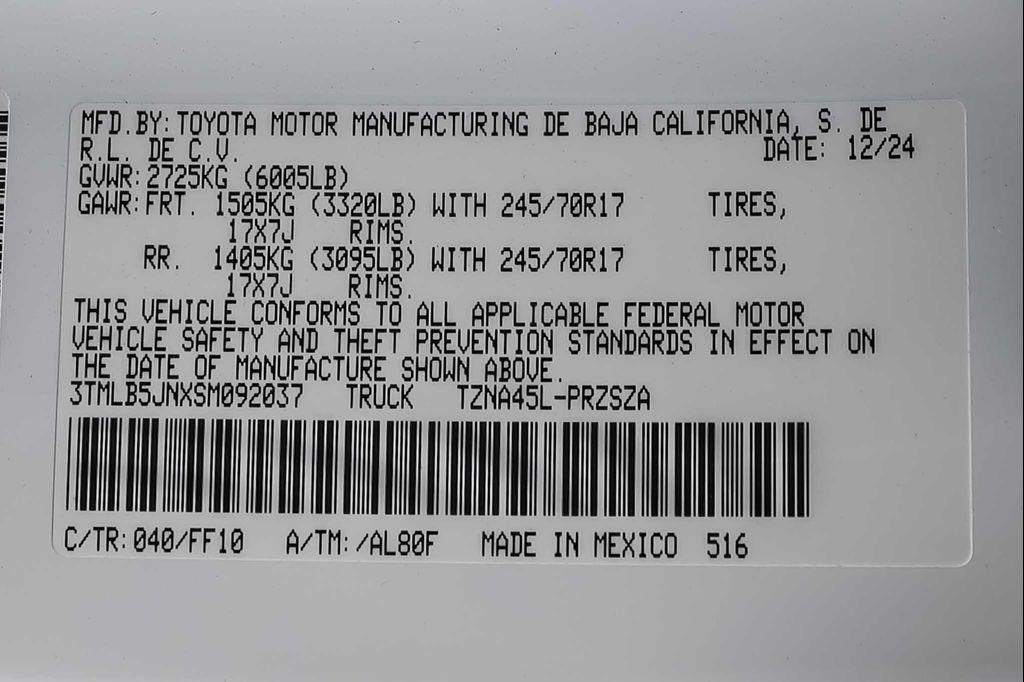 new 2025 Toyota Tacoma car, priced at $40,630