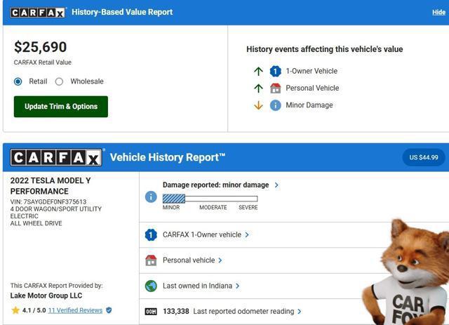used 2022 Tesla Model Y car, priced at $18,995