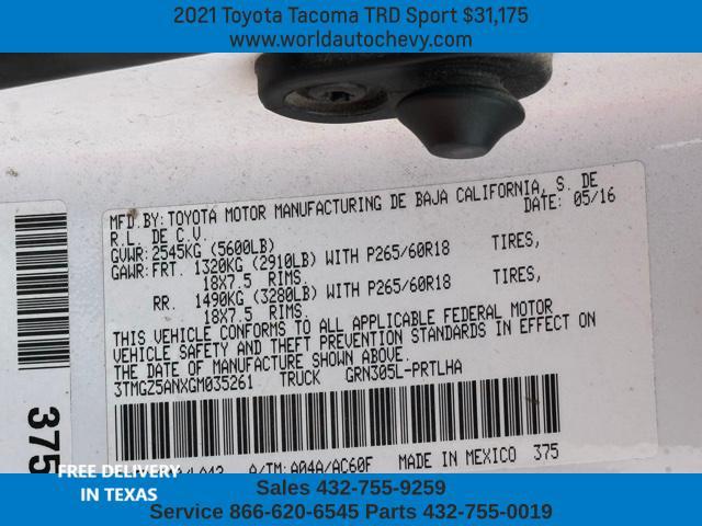 used 2021 Toyota Tacoma car, priced at $31,175