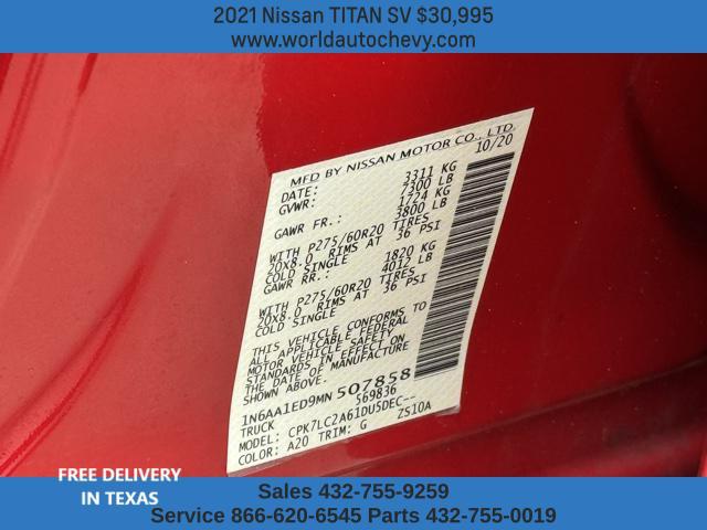 used 2021 Nissan Titan car, priced at $30,995