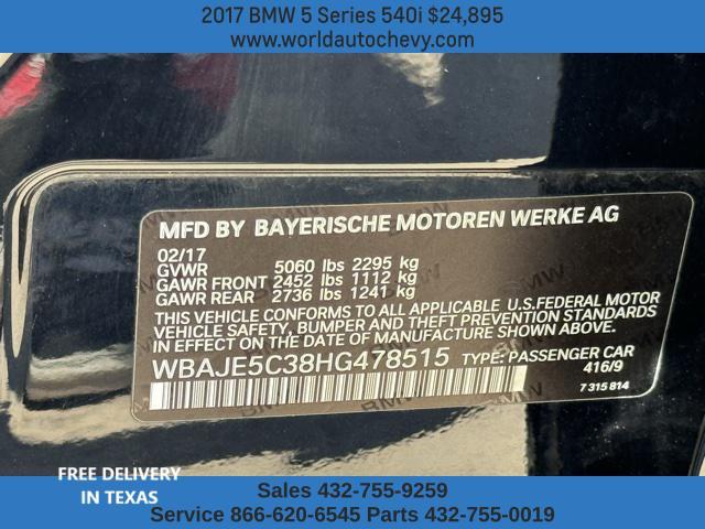 used 2017 BMW 540 car, priced at $24,895