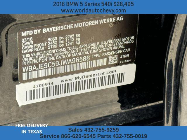 used 2018 BMW 540 car, priced at $28,495