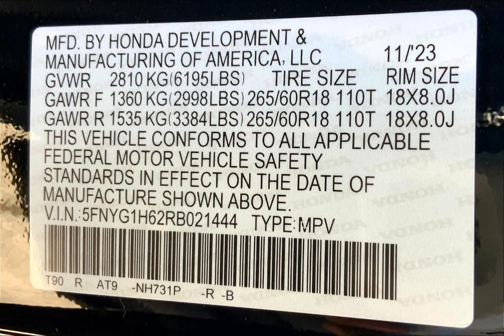 new 2024 Honda Pilot car, priced at $53,125