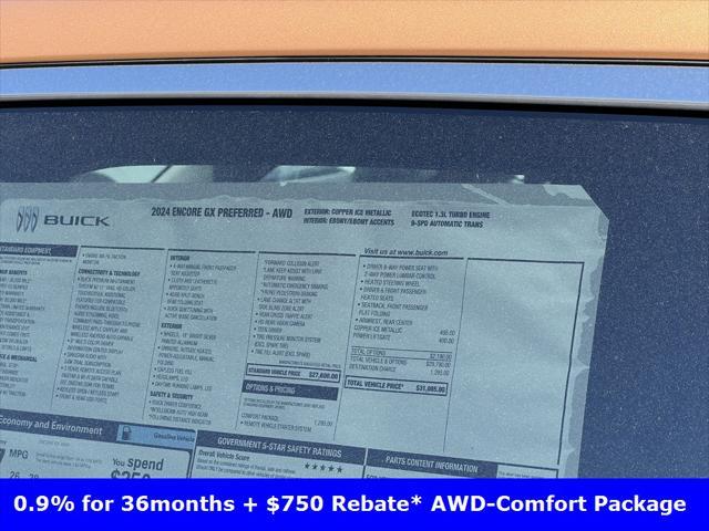 new 2024 Buick Encore GX car, priced at $31,085