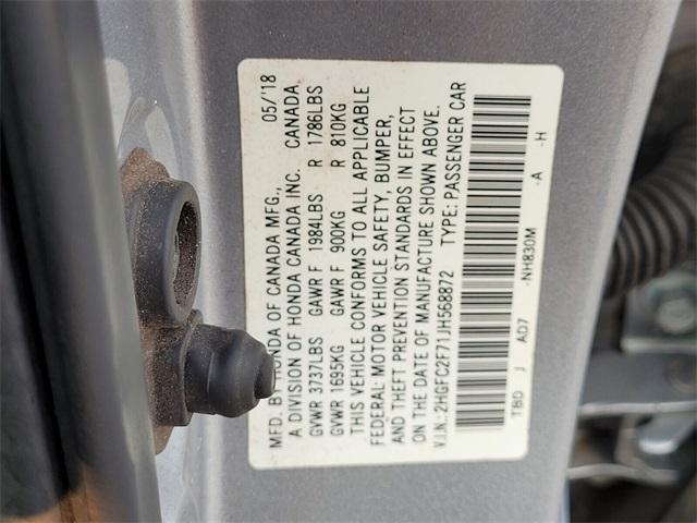used 2018 Honda Civic car, priced at $17,600