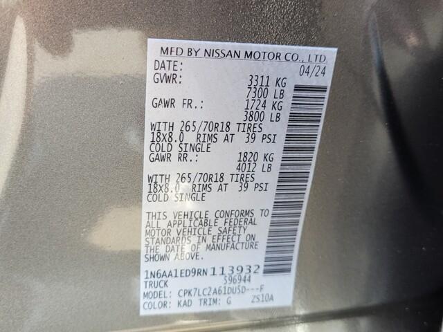 new 2024 Nissan Titan car, priced at $51,420