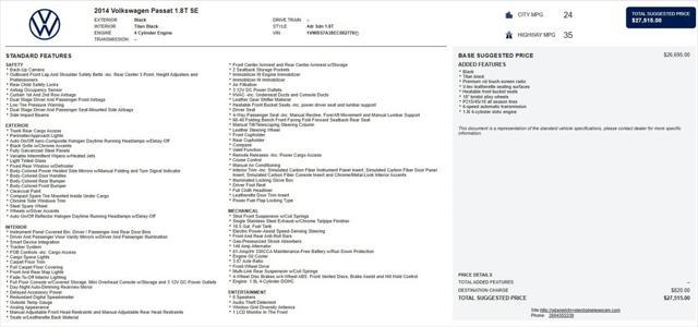 used 2014 Volkswagen Passat car, priced at $8,542