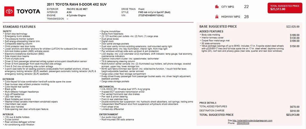 used 2011 Toyota RAV4 car, priced at $8,494