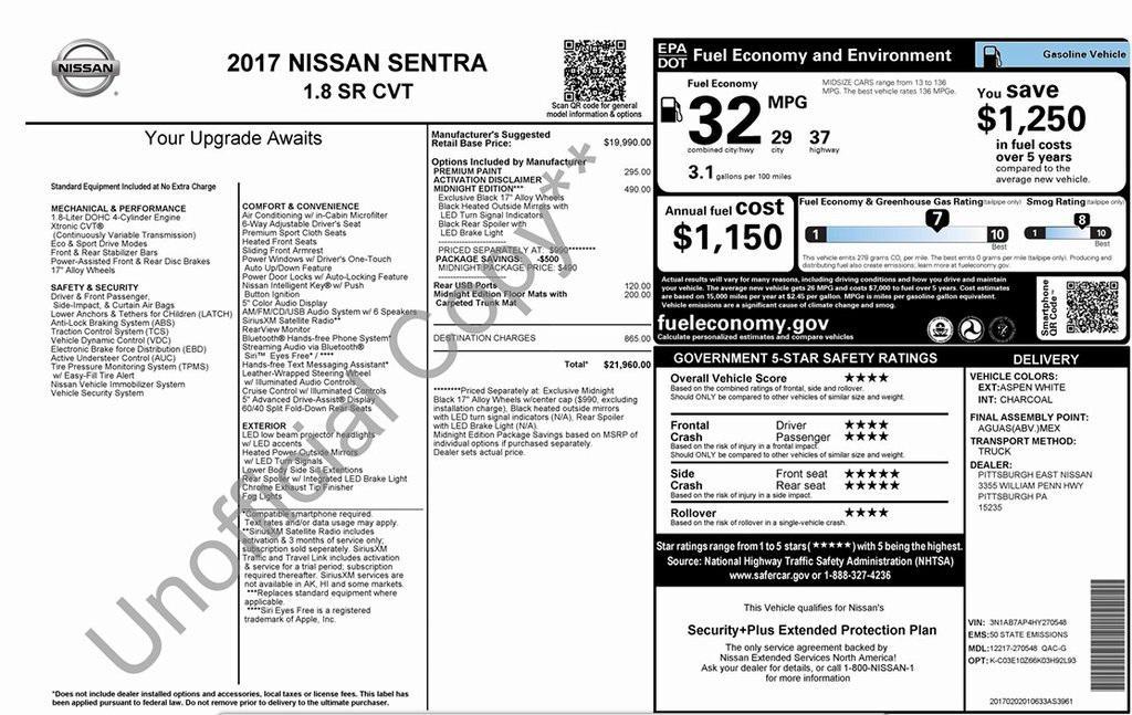 used 2017 Nissan Sentra car, priced at $9,971