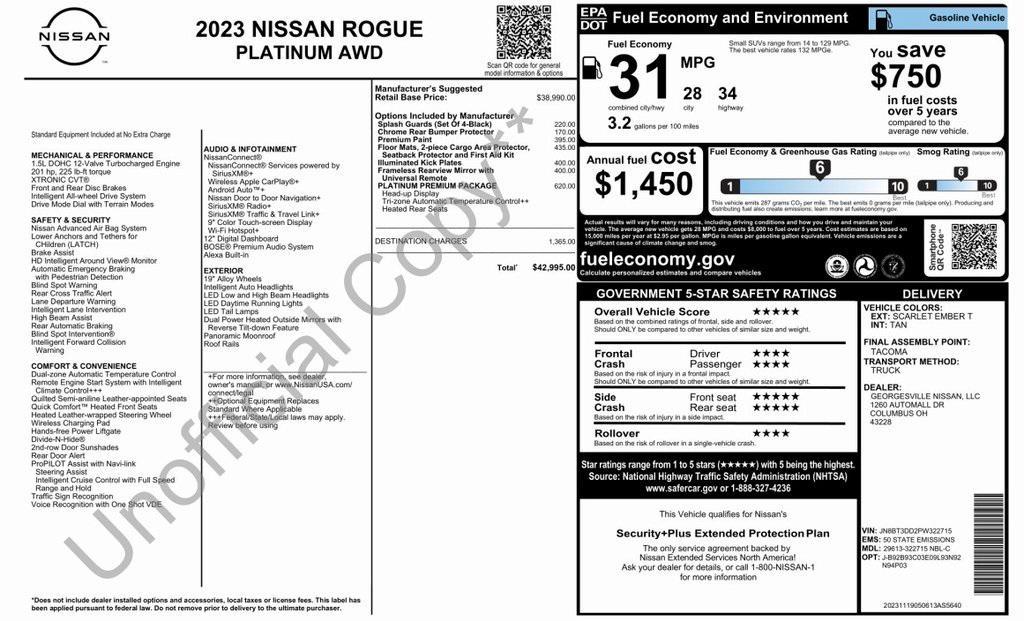 used 2023 Nissan Rogue car, priced at $28,494