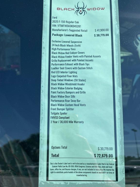 new 2025 Ford F-150 car, priced at $67,999